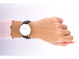 Daniel Wellington Classic York White Dial Brown Leather Strap Watch For Women - DW00100038