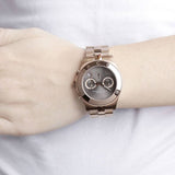 Marc Jacobs Blade Chronograph Brown Dial Rose Gold Steel Strap Watch for Women - MBM3308