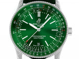 Breitling Navitimer Automatic 41mm Green Dial Green Leather Strap Watch for Men - A17326361L1P1