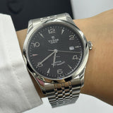 Tudor 1926 Automatic Black Dial Silver Steel Strap Watch for Men - M91650-0002