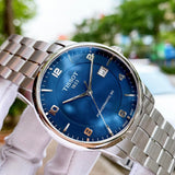 Tissot Luxury Powermatic 80 Blue Dial Silver Steel Strap Watch For Men - T086.407.11.047.00