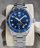 Tag Heuer Autavia Cosc GMT Automatic Blue Dial Silver Steel Strap Watch for Men - WBE511A.BA0650
