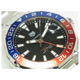 Tag Heuer Aquaracer GMT Caliber 7 Pepsi Black Dial Silver Steel Strap Watch for Men - WAY201F.BA0927