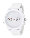 Tommy Hilfiger Denim White Dial White Rubber Strap Watch for Men - 1791324