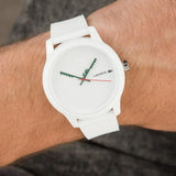 Lacoste 12.12 White Dial White Silicone Strap Watch for Men - 2011069