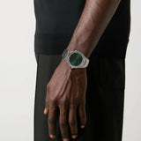 D1 Milano Ultra Thin Green Dial Silver Steel Strap Watch for Men - D1-UTBJ37