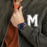 Lacoste 12.12 Blue Dial Two Tone Silicon Strap Watch for Men - 2011070
