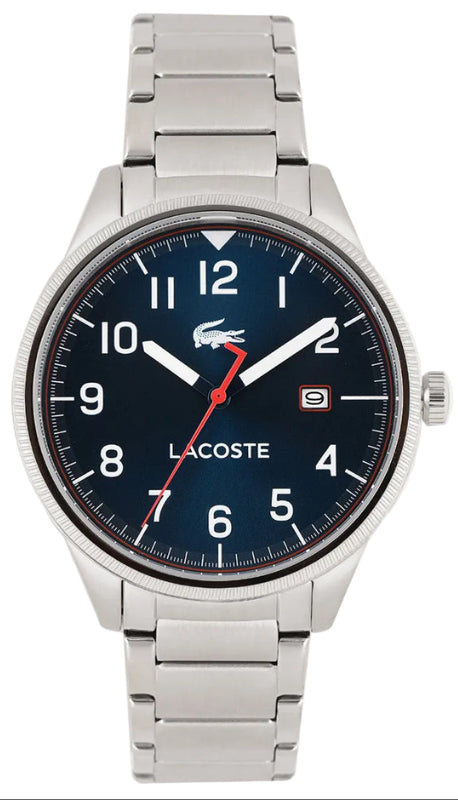 Lacoste Continental Blue Dial Silver Steel Strap Watch for Men - 2011022