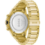 Hugo Boss Globetrotter Chronograph Black Dial Gold Steel Strap Watch for Men - 1513932