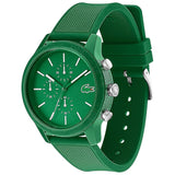 Lacoste 12.12 Chronograph Green Dial Green Silicone Strap Watch for Men - 2010973
