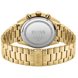 Hugo Boss Champion Black Dial Gold Steel Strap Watch for Men - 1513848