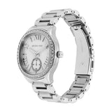Michael Kors Sage Three-Hand White Dial Silver Steel Strap Watch for Women - MK4807