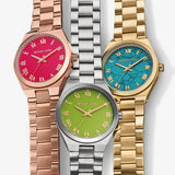 Michael Kors Lennox Analog Pink Dial Rose Gold Steel Strap Watch for Women - MK7462