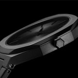 D1 Milano Ultra Thin Re-Gun Black Dial Gray Steel Strap Watch for Men - D1-UTBJ41