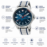 Lacoste Capbreton Blue Dial Silver Steel Strap Watch for Men - 2010944