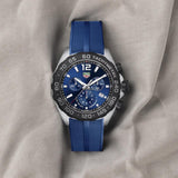 Tag Heuer Formula 1 Chronograph Blue Dial Blue Rubber Strap Watch for Men - CAZ101AV.FT8077