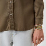 Philipp Plein High-Conic Automatic Gold Dial Silver & Gold Stainless Steel Strap Watch For Men - PWRAA0323