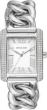 Michael Kors Emery Three Hand White Dial Silver Steel Strap Watch For Women - MK7438