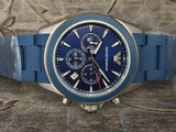 Emporio Armani Sigma Chronograph Blue Dial Blue Silicone Strap Watch for Men - AR6068