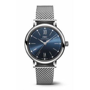 IWC Portofino Automatic Blue Dial Silver Mesh Bracelet Watch for Women - IW357404