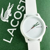Lacoste 12.12 White Dial White Silicone Strap Watch for Men - 2011069