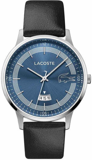 Lacoste Madrid Blue Dial Black Leather Strap Watch for Men - 2011034