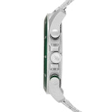 Lacoste Neoheritage Chronograph Green Dial Silver Steel Strap Watch for Men - 2011255