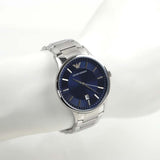 Emporio Armani Renato Blue Dial Silver Steel Strap Watch for Men - AR11180
