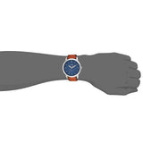 Fossil Minimalist Blue Dial Brown Leather Strap Watch for Men - FS5304