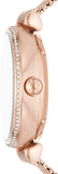 Emporio Armani Meccanico Automatic White Dial Rose Gold Mesh Strap Watch For Women - AR60063