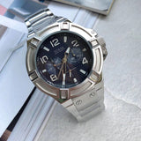 Guess Rigor Quartz Black Dial Silver Steel Strap Watch For Men - W0218G2