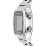 Fossil Retro Digital Silver Dial Silver Steel Strap Watch for Men - FS5844