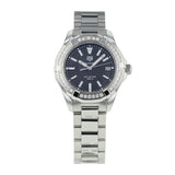 Tag Heuer Aquaracer Quartz Diamonds Black Dial Silver Steel Strap Watch for Women - WAY131P.BA0748