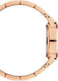 Daniel Wellington Iconic Link Analog Black Dial Rose Gold Steel Strap Watch For Women - DW00100214
