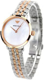 Emporio Armani Modern Slim Analog Mother of Pearl Dial Two Tone Steel Strap Watch For Women - AR11157