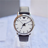 Emporio Armani Luigi White Dial Black Leather Strap Watch for Men - AR1694