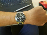 Citizen Promaster Diver Chronograph Black Dial Silver Steel Strap Watch For Men - BN0190-82E
