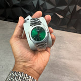 D1 Milano Ultra Thin Green Dial Silver Steel Strap Watch for Men - D1-UTBJ37