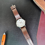 Emporio Armani Kappa Silver Dial Brown Leather Strap Watch for Men - AR11173