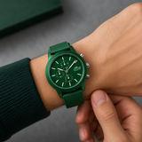 Lacoste 12.12 Chronograph Green Dial Green Silicone Strap Watch for Men - 2010973