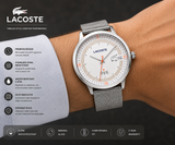 Lacoste Madrid White Dial Gray Leather Strap Watch for Men - 2011031