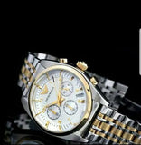 Emporio Armani Classic White Dial Two Tone Steel Strap Watch for Men  - AR11603