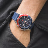 Lacoste Tiebreaker Chronograph Blue Dial Blue Silicon Strap Watch for Men - 2011154