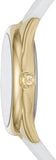 Michael Kors Janelle Three Hand Silver Dial White Rubber Strap Watch For Women - MK7141