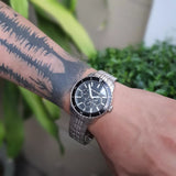 Michael Kors Cunningham Multifunction Black Dial Silver Steel Strap Watch For Men - MK7156