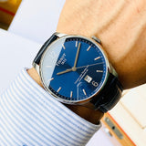 Tissot Chemin Des Tourelles Powermatic 80 Blue Dial Blue Leather Strap Watch for Men - T099.407.16.047.00