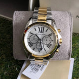 Michael Kors Bradshaw Chronograph Silver Dial Two Tone Steel Strap Watch For Women - MK5855