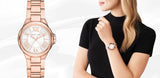 Michael Kors Camille Quartz White Dial Rose Gold Steel Strap Watch For Women - MK7256
