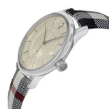 Burberry The Classic Horseferry Silver Dial Black Leather Strap Watch for Men - BU10002