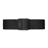 Daniel Wellington Petite Ashfield Black Dial Black Mesh Strap Watch For Women - DW00100308